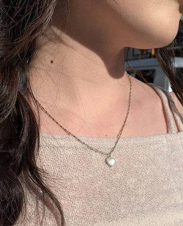 Amp Silver Mini Heart Pendant Necklace